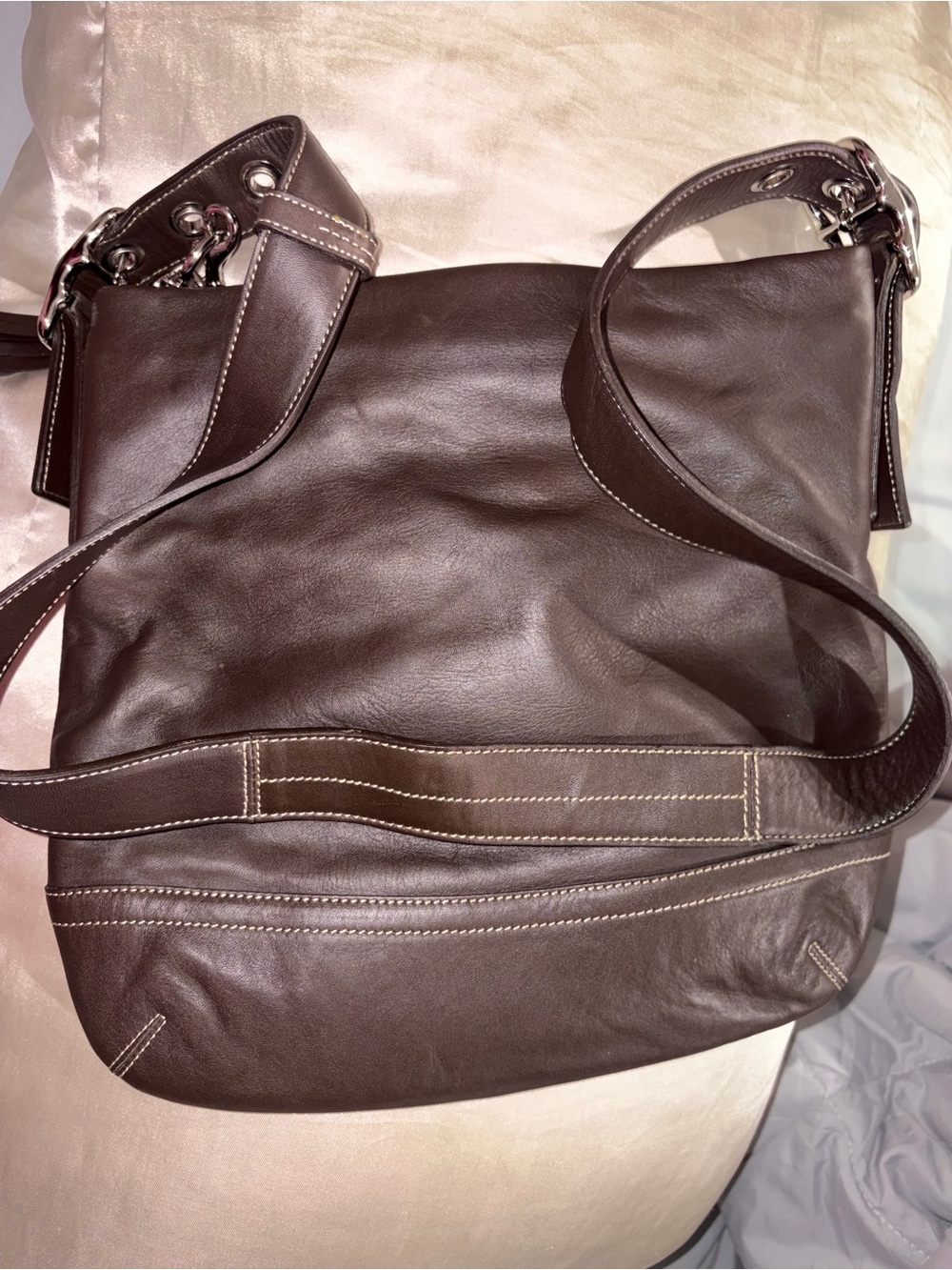 vintage Coach Soho chocolate brown leather hobo bag